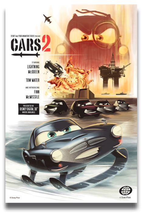 pixar cars 2 posters. Retro Pixar Cars 2 Poster